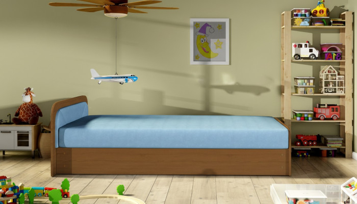 Modernes Kinderbett Betten Textil Holzbett Bett Schlafsofa Kinderzimmer Neu