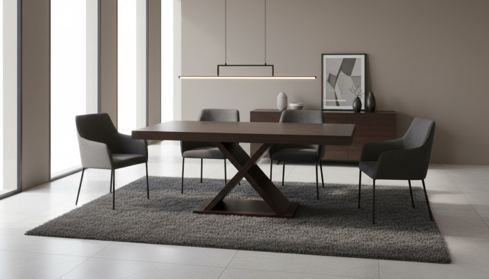 Ausziehbarer Design Holztisch Tisch Ess Wohnzimmer Holz Dekor Tische Massiv