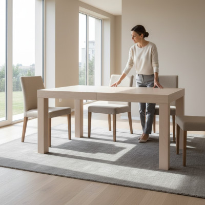 Ausziehbarer Design Holztisch Tisch Dekor Ess Wohnzimmer Holz Tische Massiv