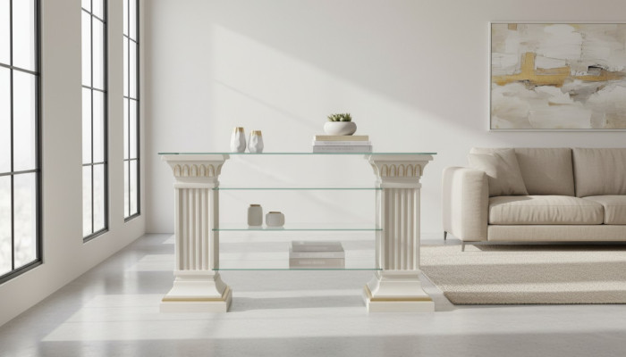 Design Vitrine Regal Glas Säule Schrank Vitrinen Regale Schrank Wohnzimmer 1848
