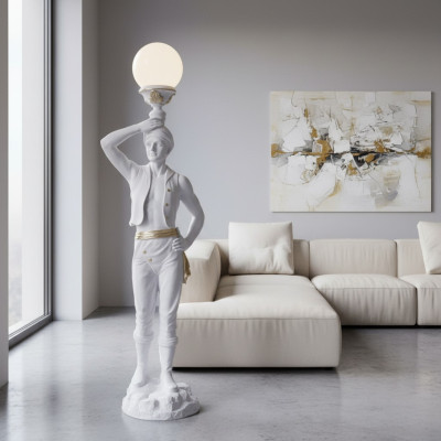 Lebensgroß Hindu Stand Leuchte Skulptur Stehleuchte Lampe Dekoration Figur 160cm