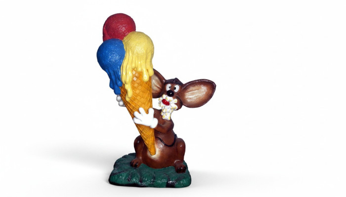 Design Maus mit Eis Figur Statue Skulptur Figuren Skulpturen Dekoration Eisdiele