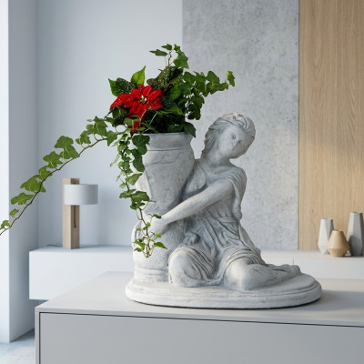 Blumenkübel Pflanz Kübel Dekoration Figur Blumentöpfe Vasen Natur Garten
