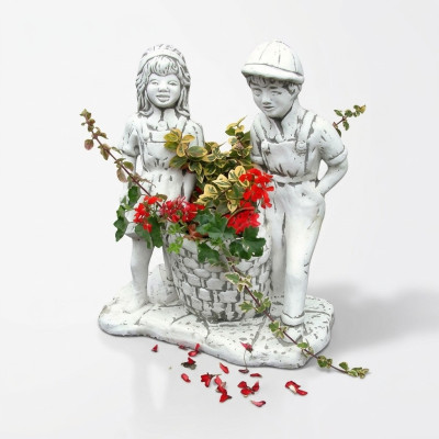 Blumenkübel Natur Pflanz Kübel Dekoration Figur Blumentöpfe Vasen Garten