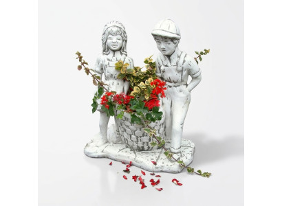 Blumenkübel Natur Pflanz Kübel Dekoration Figur Blumentöpfe Vasen Garten