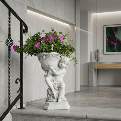 Natur Blumenkübel Pflanz Kübel Dekoration Figur Vasen Blumentöpfe Garten