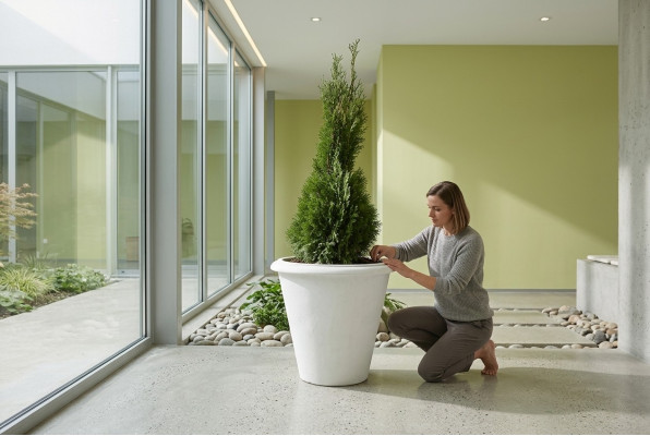 Natur Blumenkübel Pflanz Kübel Dekoration Figur Vasen Garten Blumentöpfe