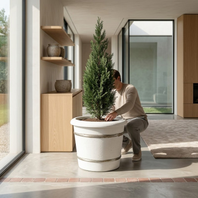 Blumenkübel Pflanz Kübel Dekoration Figur Vasen Natur Garten Blumentöpfe