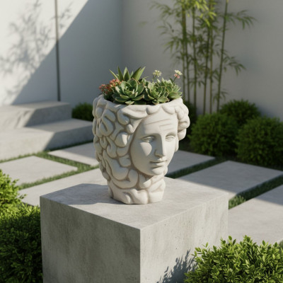 Blumenkübel Natur Pflanz Kübel Dekoration Figur Vasen Garten Blumentöpfe