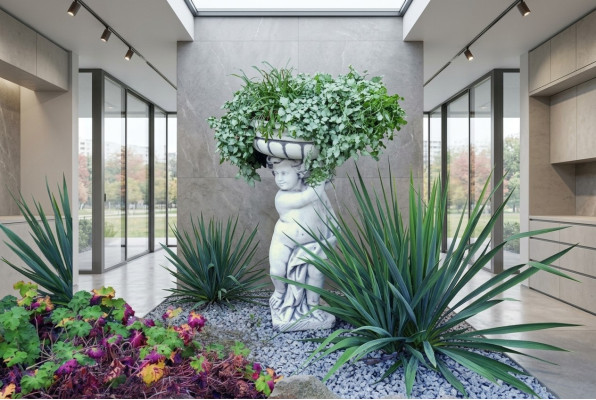 Blumenkübel Pflanz Kübel Dekoration Figur Garten Natur Blumentöpfe Vasen