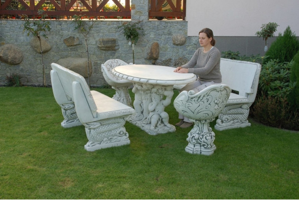 Stühle Stuhl Sessel Garten Möbel Thron Stein Figur Statue Antik Stil
