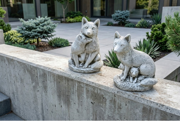 Garten Deko Fuchs Statue Skulptur Figuren Skulpturen Designer Figur