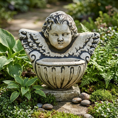 Grabengel Kreuz Grab Deko Grabschmuck Stein Dekoration Statue