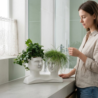 Designer Blumen Gefäß Pflanzen Kübel Blumenvase Vase Fressen