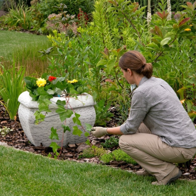 Blumenkübel Pflanz Kübel Dekoration Garten Vasen Figur Blumentöpfe Natur