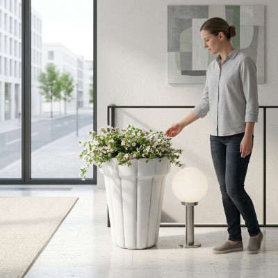 Blumenkübel Pflanz Kübel Dekoration Vasen Natur Garten Figur Blumentöpfe
