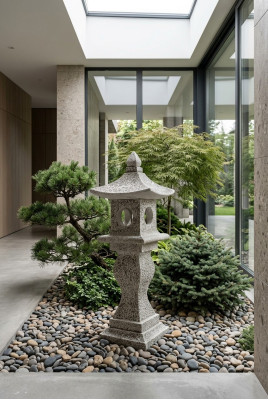 Japanischer Garten Haus Dekoration Statue Figuren Figur Natur Weiß Statuen