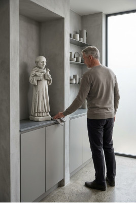 Garten Dekoration Mönch Statue Skulptur Figuren Skulpturen Designer