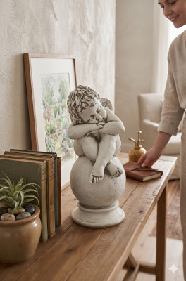 Grabschmuck Grab Deko Stein Dekoration Engel Figur Skulptur Gott Heilig