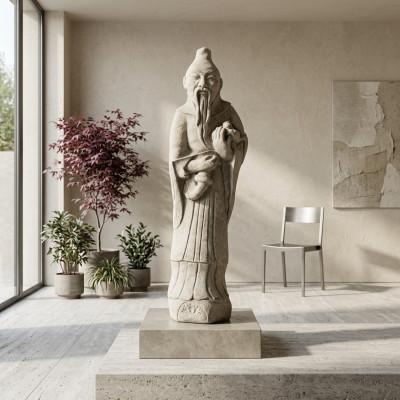 Chinesischer Konfuzius Figur Statue Figuren Skulptur Garten