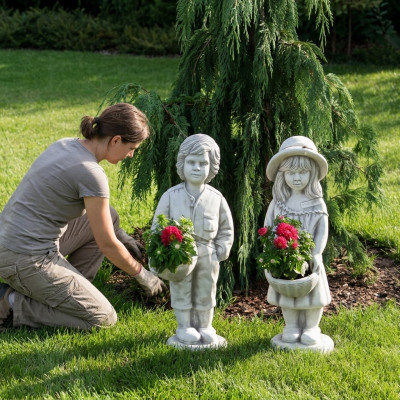 Figur Dekoration Blumenkübel Pflanz Kübel Blumentöpfe Dekor Figur Garten