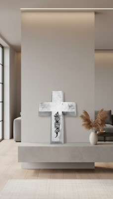 Grabengel Kreuz Schutzengel Grabschmuck Stein Figur Statue