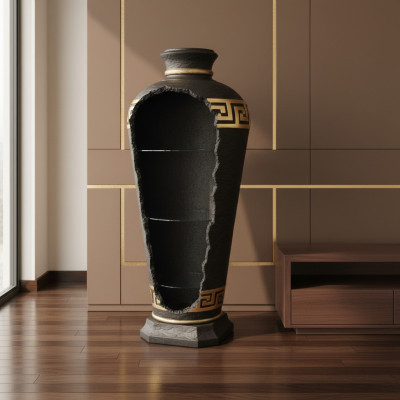 Design Beleuchtung Vase Hausbar Flaschenregal Cocktailbar Dekobar Vitrinbar 6973