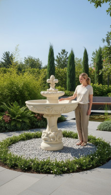 Springbrunnen Froschbrunnen Brunnen Steinbrunnen Gartenbrunnen Fontaine 150cm
