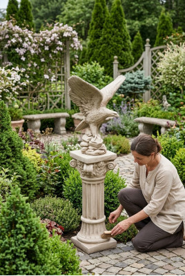 Säule Figur Skulptur Figuren Statue Säulen Terrasse Design Garten Dekoration