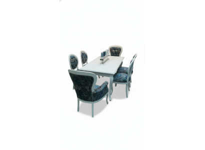 6x Stuhl Set Sessel Sitz Polster Garnitur Chesterfield Designer Stühle Lehn
