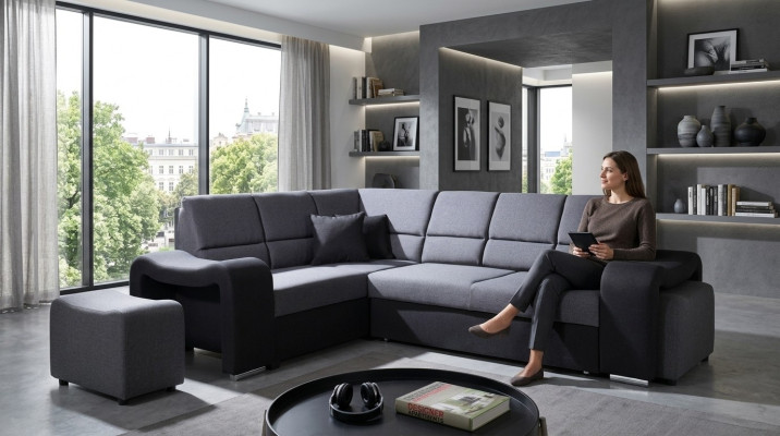Sofa Schlafsofa Designer Sofa Bettfunktion Bettkasten Ecksofa Couch Sofas Textil