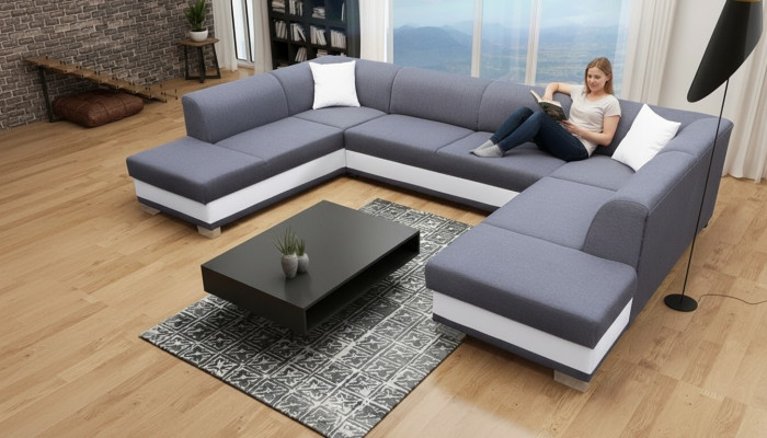 XXL Wohnlandschaft Ecksofa Couch Polster Garnitur Ecke Designer U-Form Neu Sofa