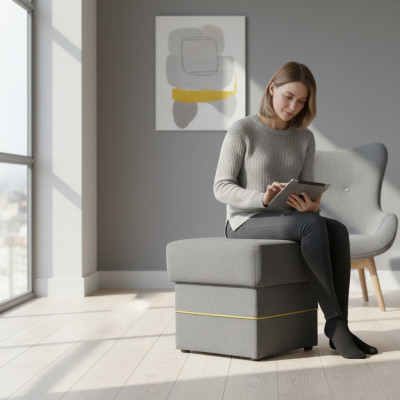Fußhocker Rund Hocker Polsterhocker Sitzhocker Ottomane Hocker Textil Sitz