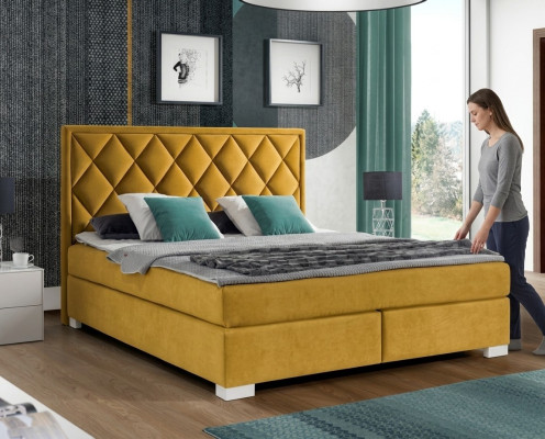 Betten Bett Polster Leder Textil Designer Edles Doppel Ehe Hotel Boxspring Neu