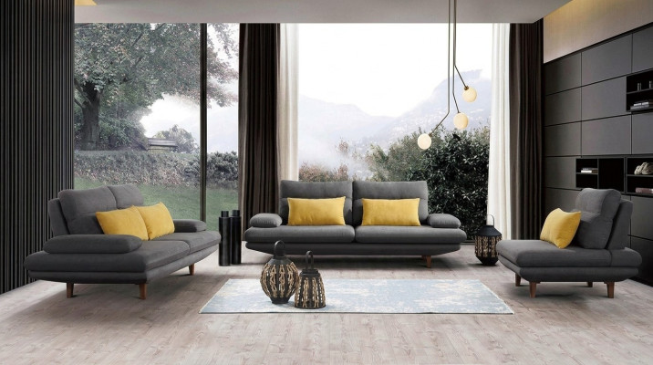 Sofa Couch Polster Sitz Design Garnitur 3+2+1 Textil Couchen Sofas Stoff