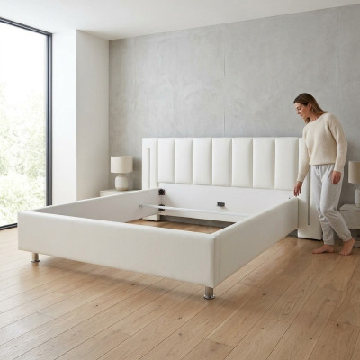 Leder Design Bett Doppel Betten Ehe Modernes Hotel Gestell Schlaf Zimmer
