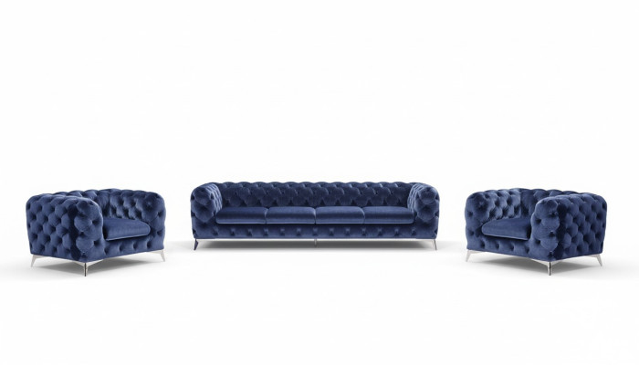 Sofa Chesterfield Couch Polster Garnitur Textil 2+1 designer Couchen Neu XXL Big