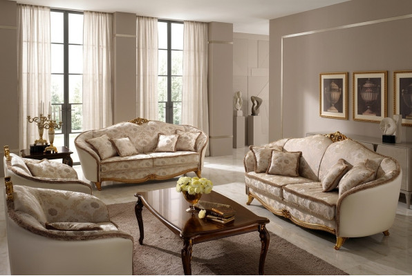 Luxus Klasse 3+1+1 Italienische Möbel Sofagarnitur Couch Sofa Neu