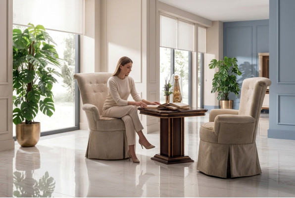 Wohnzimmer Couchtisch Beistelltisch Tisch Echtes Holz Arredoclassic