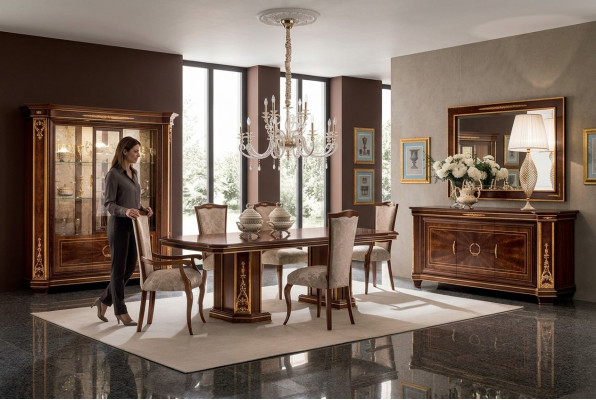Möbel Tisch + 6x Stuhl Sets Esszimmer Garnitur Holz Komplett Barock