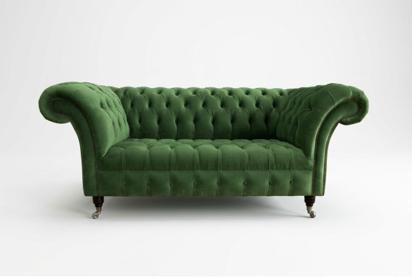 Chesterfield Couch  2 Sitzer Polster Sitz Textil Stoff Leder Couchen Sofas Sofa