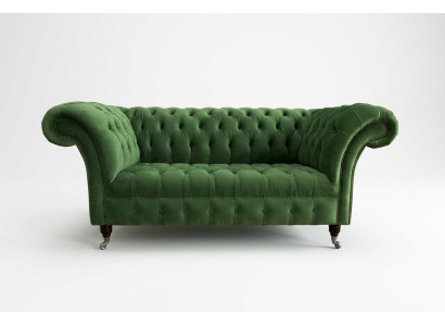 Chesterfield Couch  2 Sitzer Polster Sitz Textil Stoff Leder Couchen Sofas Sofa