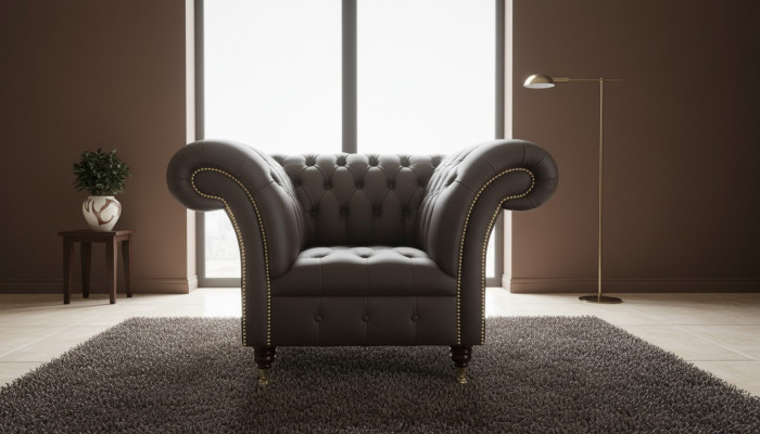 Chesterfield Design Sofa Sessel Couch Polster Luxus Textil Couchen 1 Sitzer #211