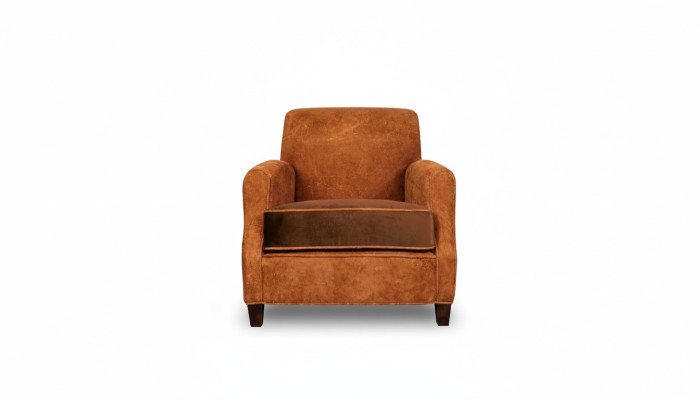 Designer Sessel 1 Sitzer Leder Textil Luxuspolster Chesterfield Hellbraun