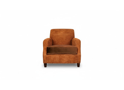 Designer Sessel 1 Sitzer Leder Textil Luxuspolster Chesterfield Hellbraun