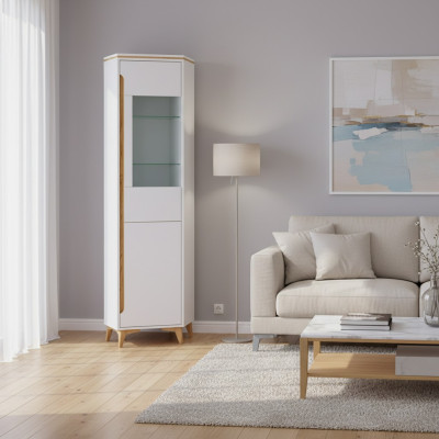 Vitrine Vitrine Anrichte Schrank Regal Modern Stil Wohnzimmer Kollektion Weiß