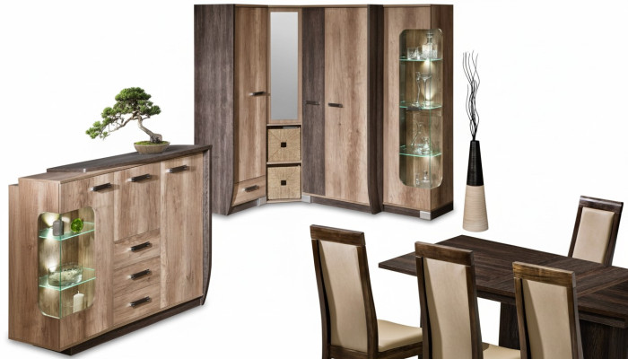 Hochschrank  Glas Schrank Vitrinen Regal Wohnzimmer Möbel Regale design Vitrine