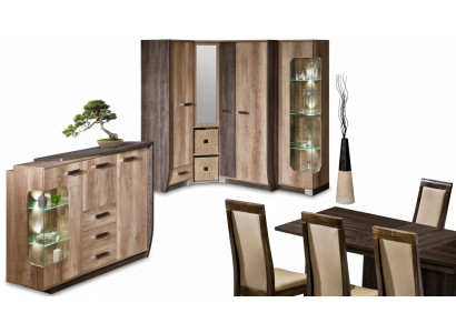 Hochschrank  Glas Schrank Vitrinen Regal Wohnzimmer Möbel Regale design Vitrine