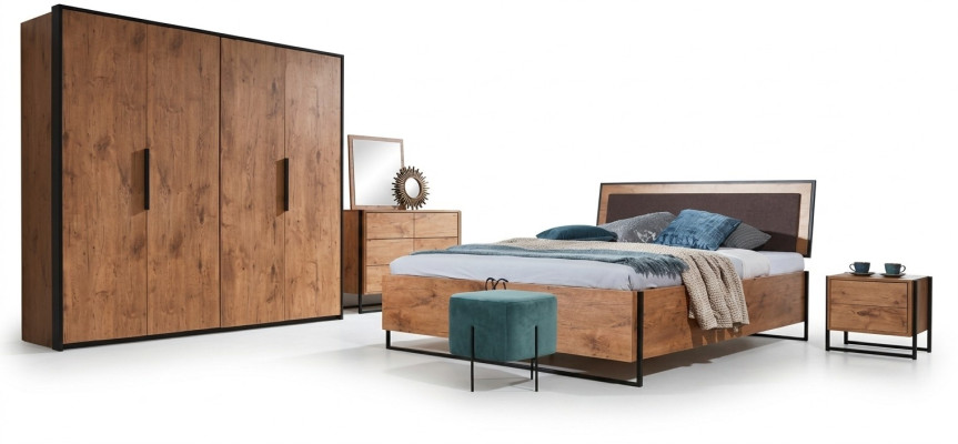 Komplettes Schlafzimmer Set Betten Kleiderschrank Bett Kommode Nachttisch