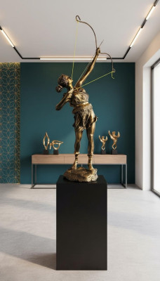 Diana Göttin Bogen Pfeil XXL Designer Statue Skulptur Figur Statuen Dekoration